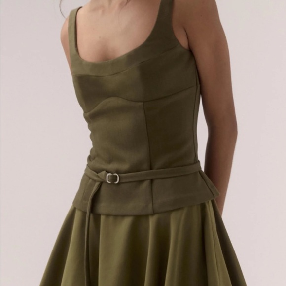 Sovere Demi Mini Dress - Olive Green - Picture 4 of 8